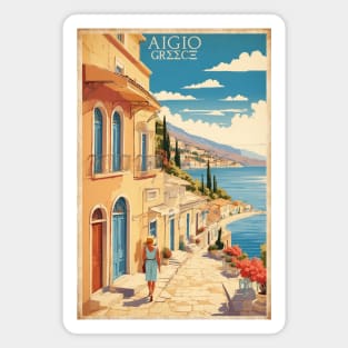 Aigio Greece Vintage Tourism Travel Magnet